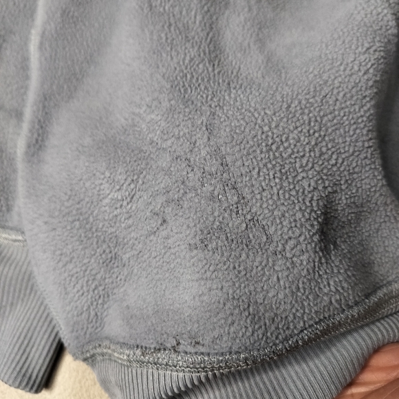 adidas Gray Half-Zip Pindot Sweatshirt  with Black Stripes. - Picture 14 of 15